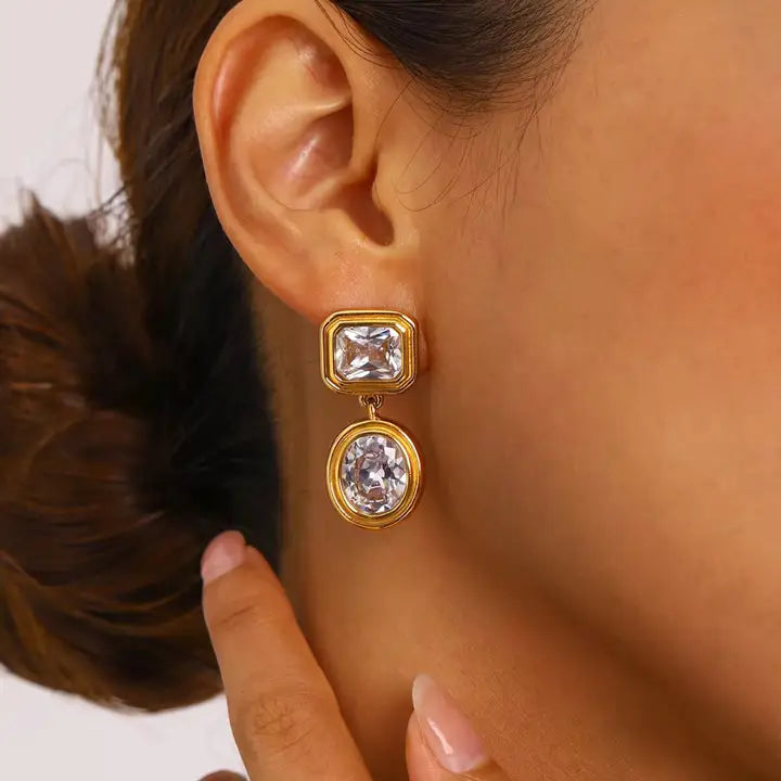 Gold Bezel Earrings