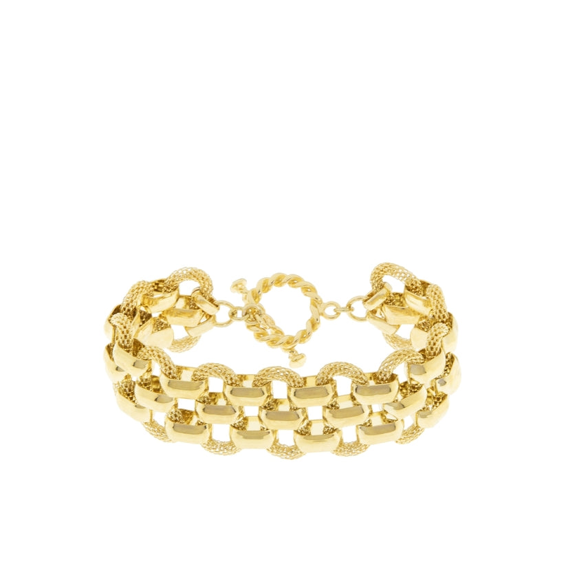 Marlyn Wide Woven Chunky Toggle Bracelet