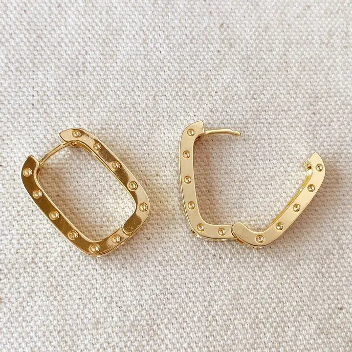 Rectangular Clicker Hoop Earrings