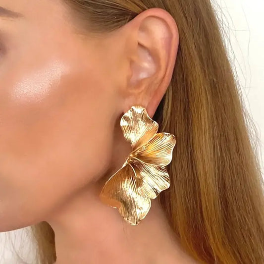 Iris Petal Flower Earrings