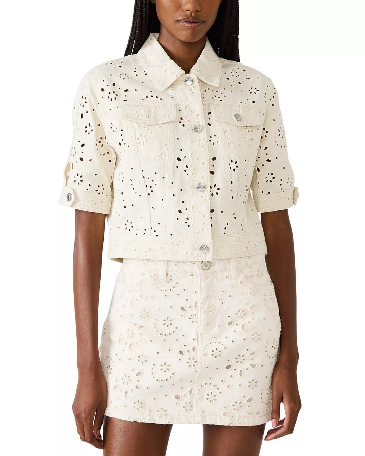 Blu Eyelet Jacket