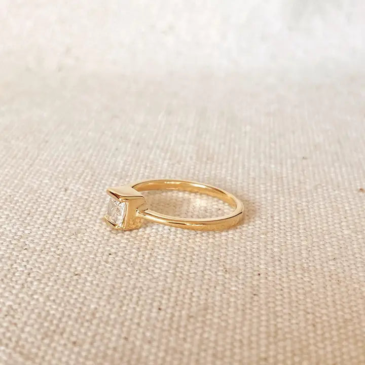Square Solitaire Ring