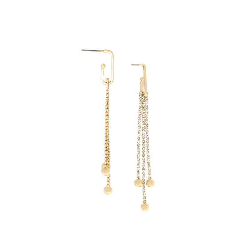 Marlyn Crystal/Brass Ball Fringe Drop