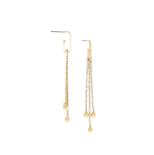 Marlyn Crystal/Brass Ball Fringe Drop