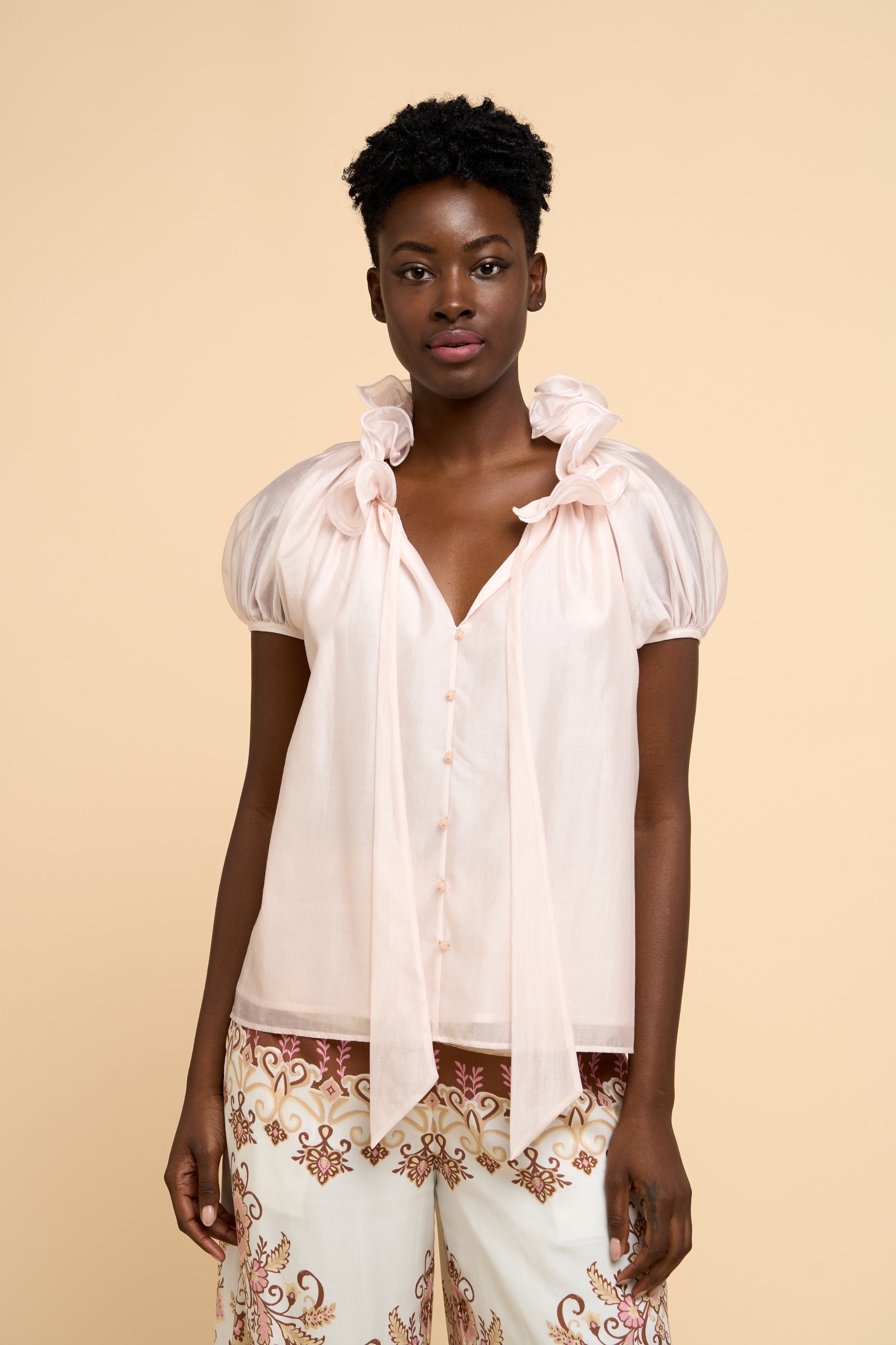 Bubble Sleeve Flutter Top – Klutch