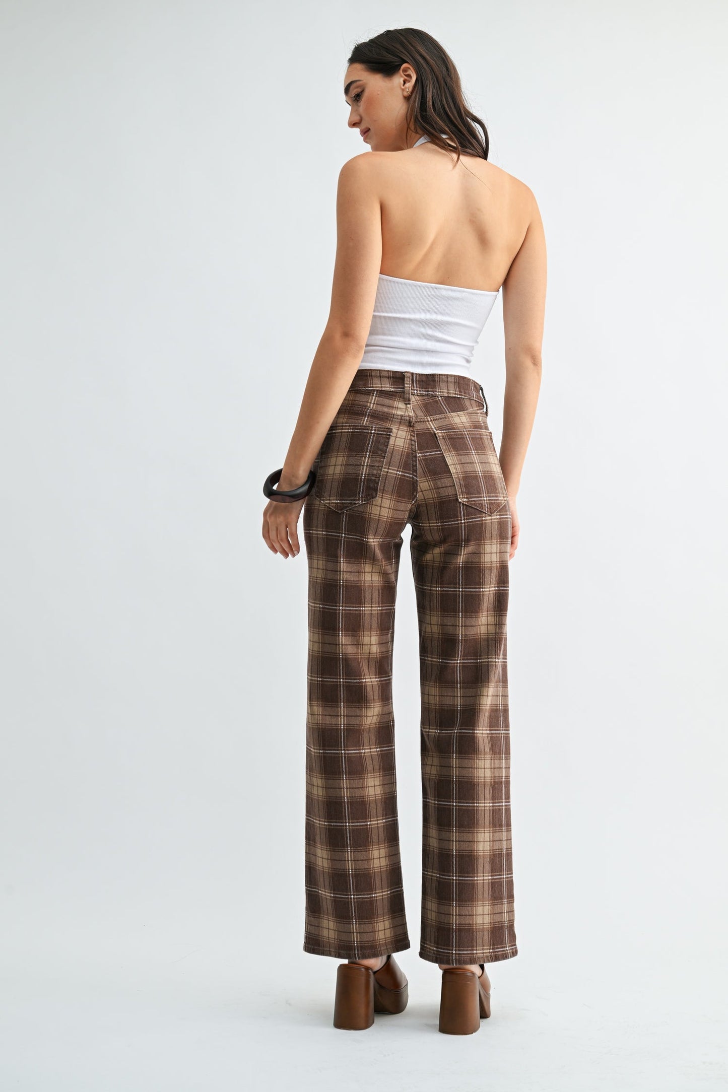 Plaid High Rise Straight