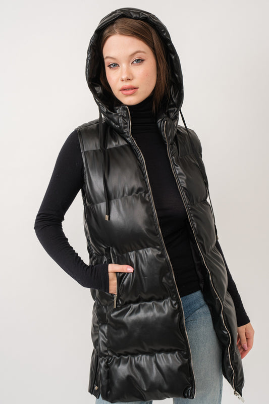 A&A Ivy Faux Leather Puffer