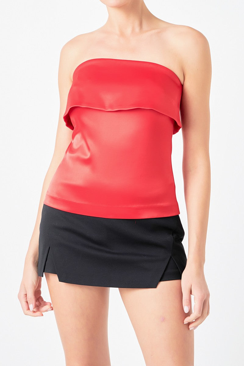 Strapless Satin Top
