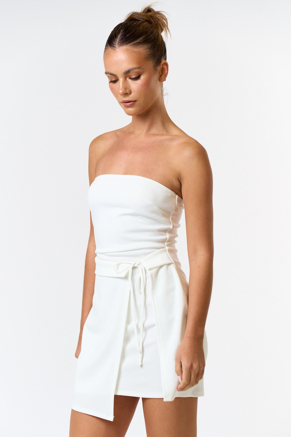 Fiona Strapless Wrap Mini Dress