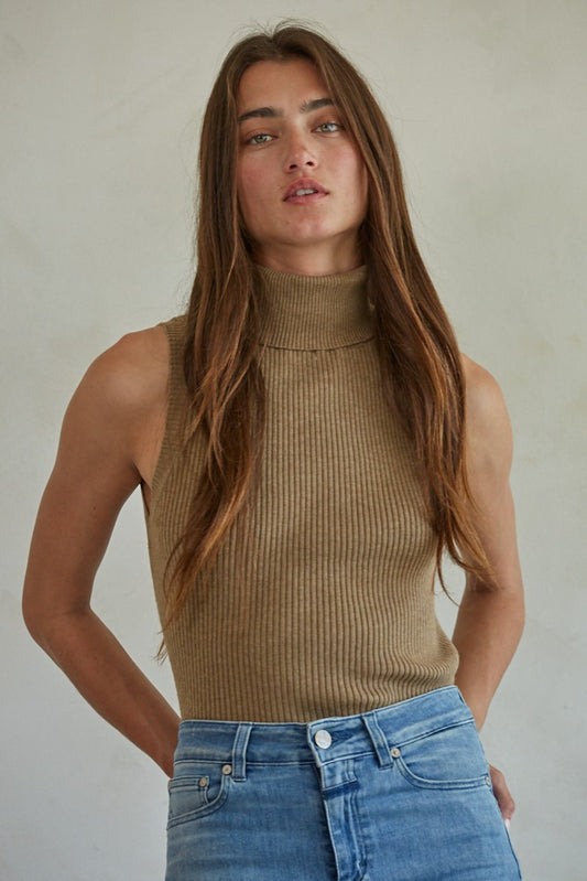 Lola Sweater Turtleneck Sleeveless Top