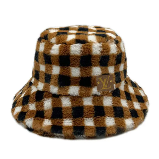 Up-Cycled Checkered Bucket Hat