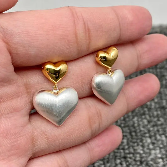 Two Tone Heart Earring