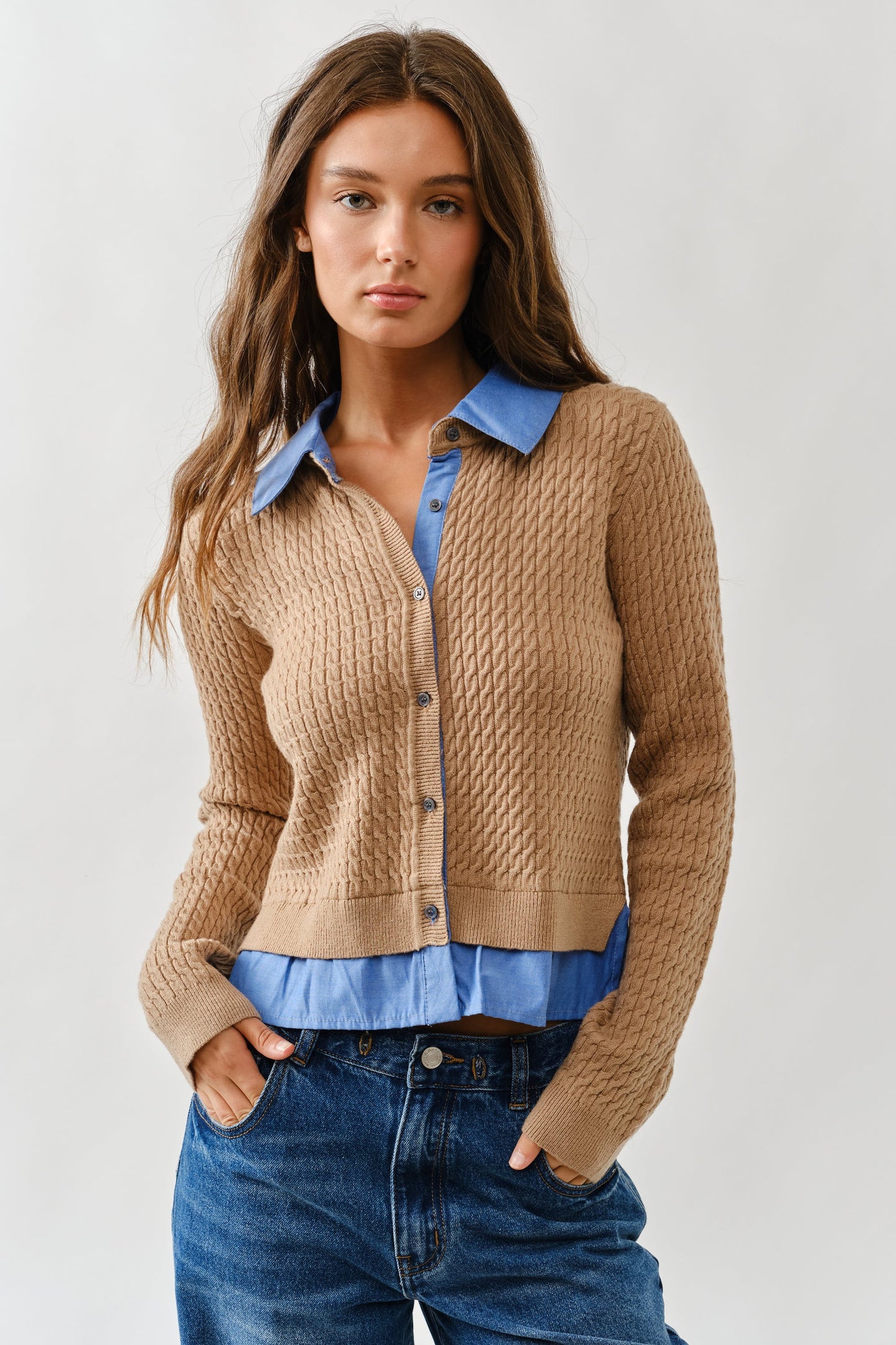 Cable Mixed Media Cardi