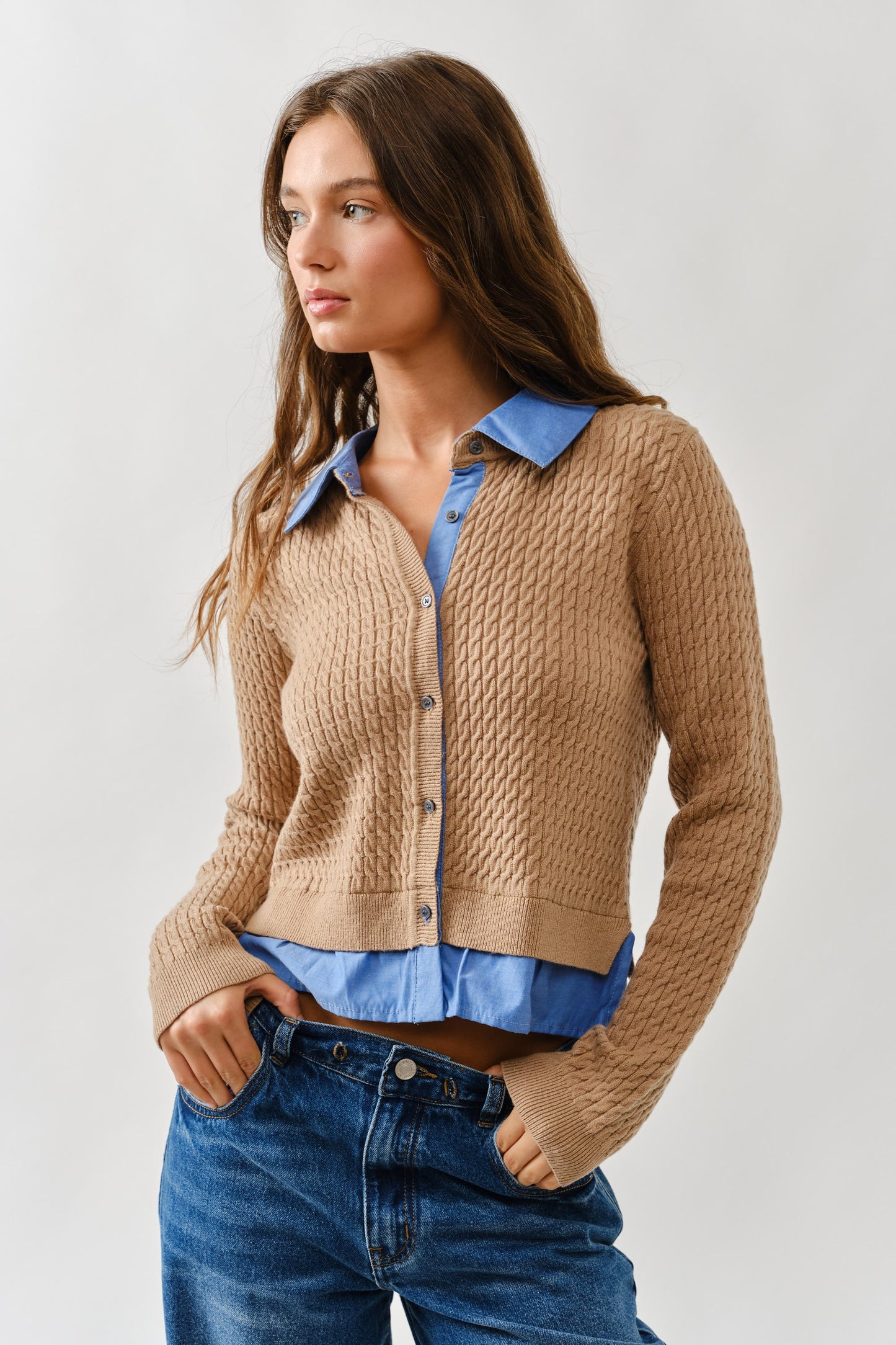 Cable Mixed Media Cardi