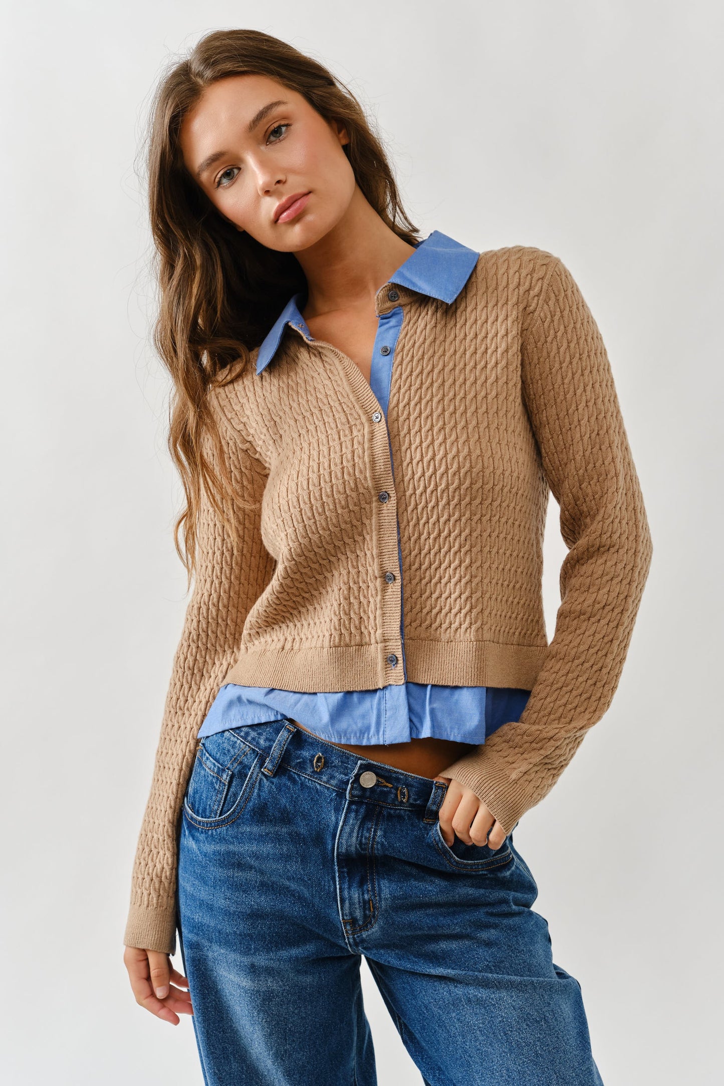 Cable Mixed Media Cardi