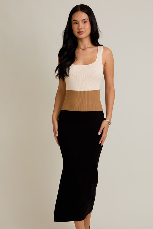 Monique Ribbed Midi Dress