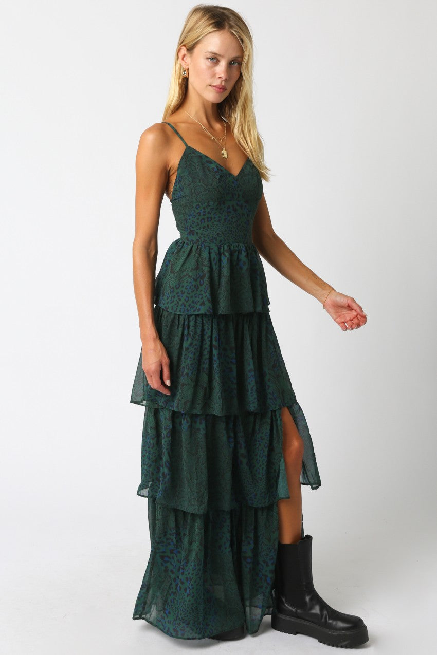 In The Wild Ruffle Maxi Dress