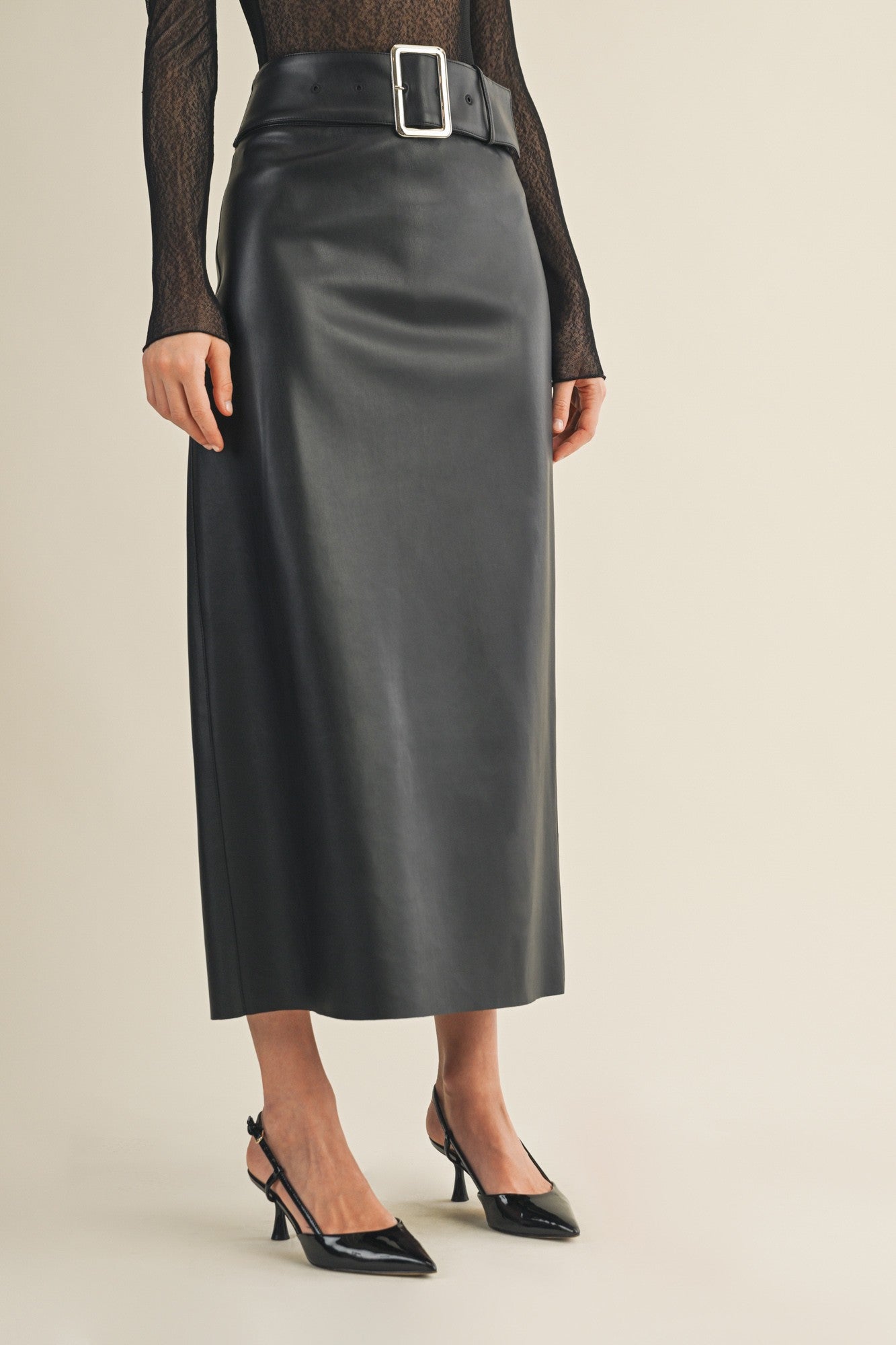 Buckle Up Midi Skirt