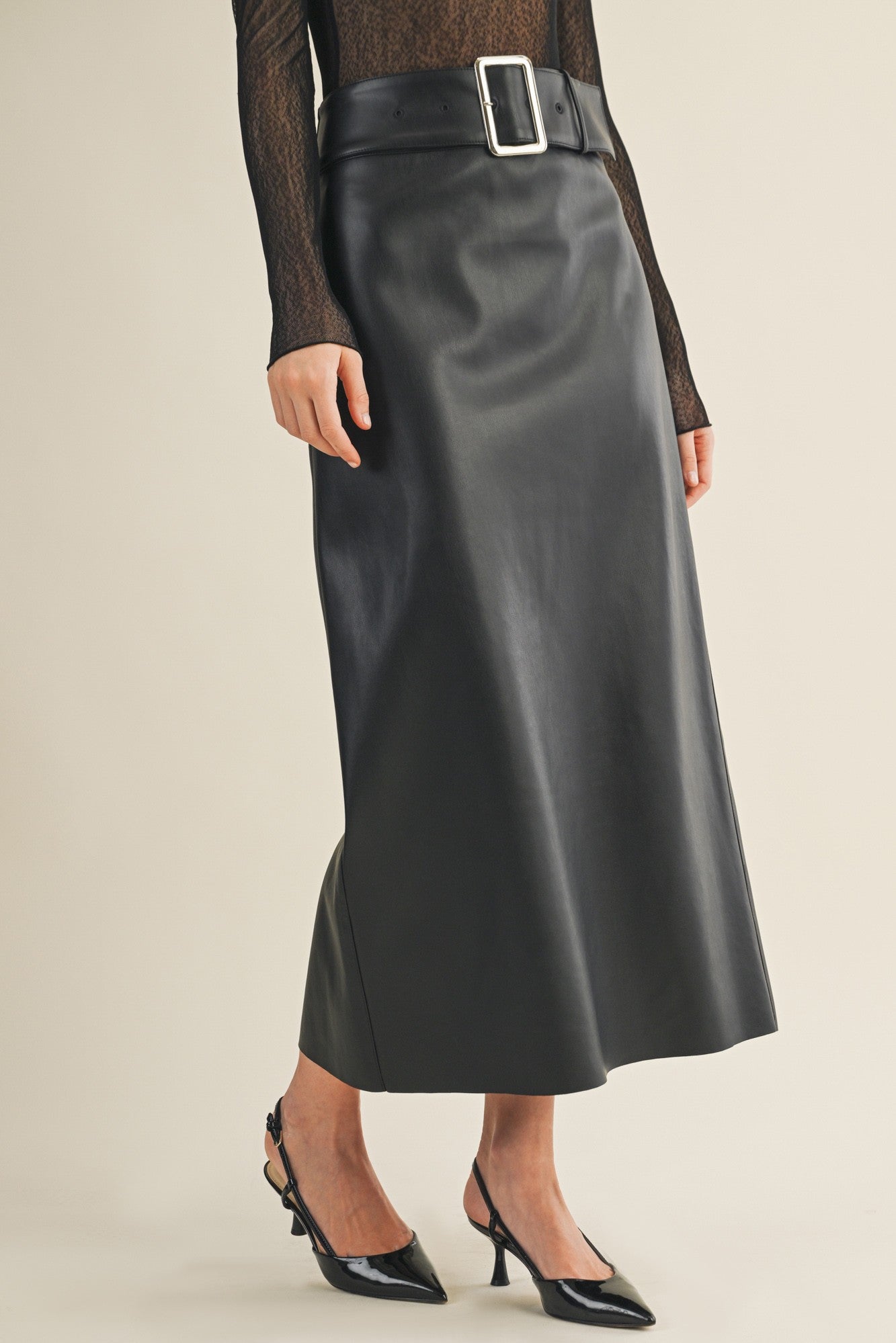 Buckle Up Midi Skirt