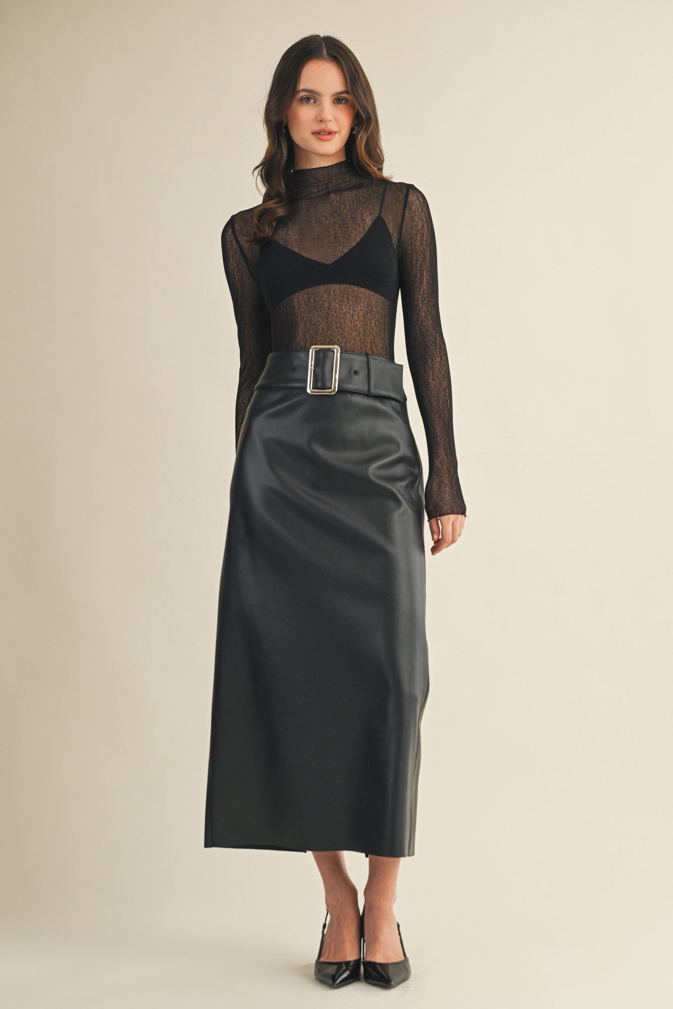 Buckle Up Midi Skirt