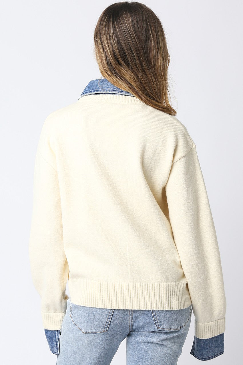 Emely Contrast Knit Top