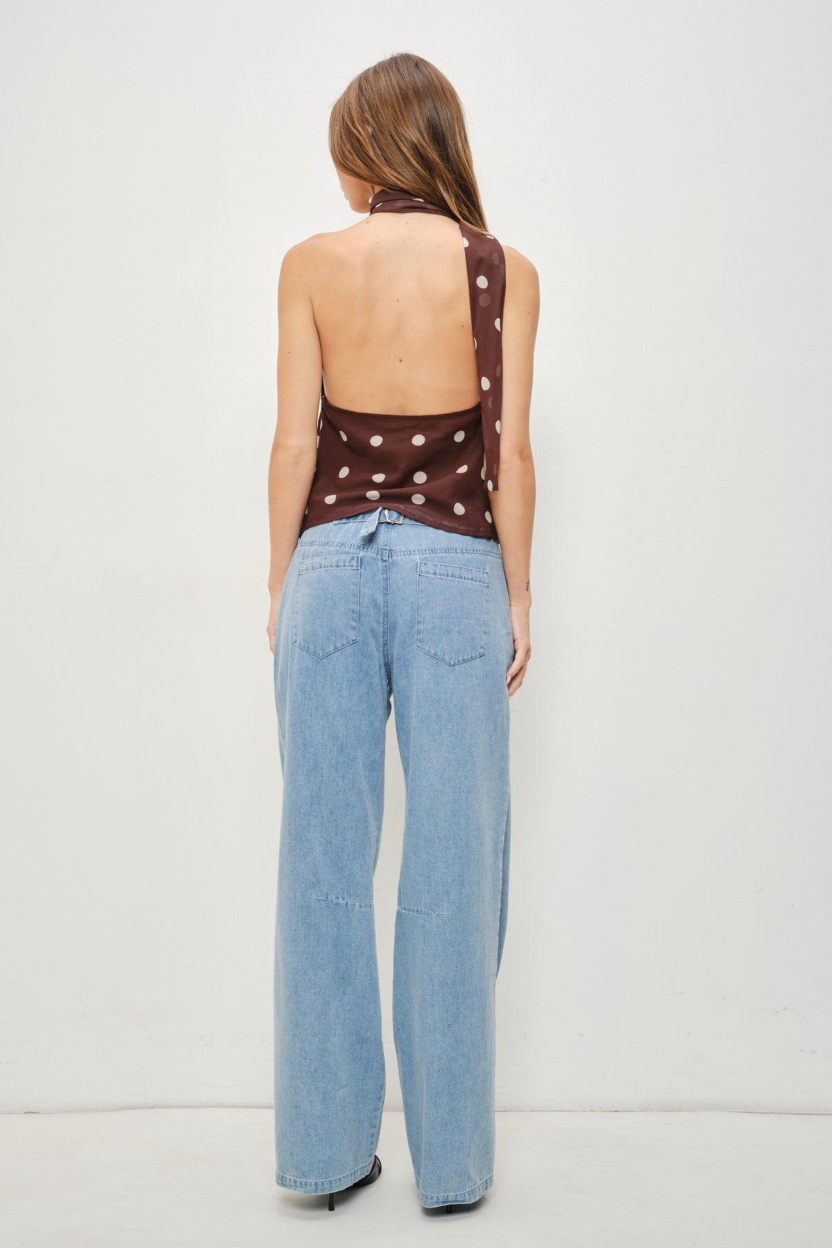 Kalea Polka Dot Cowl Neck Top