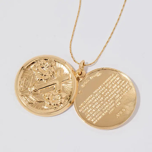 Lord’s Prayer Peek-A-Boo Medallion Necklace