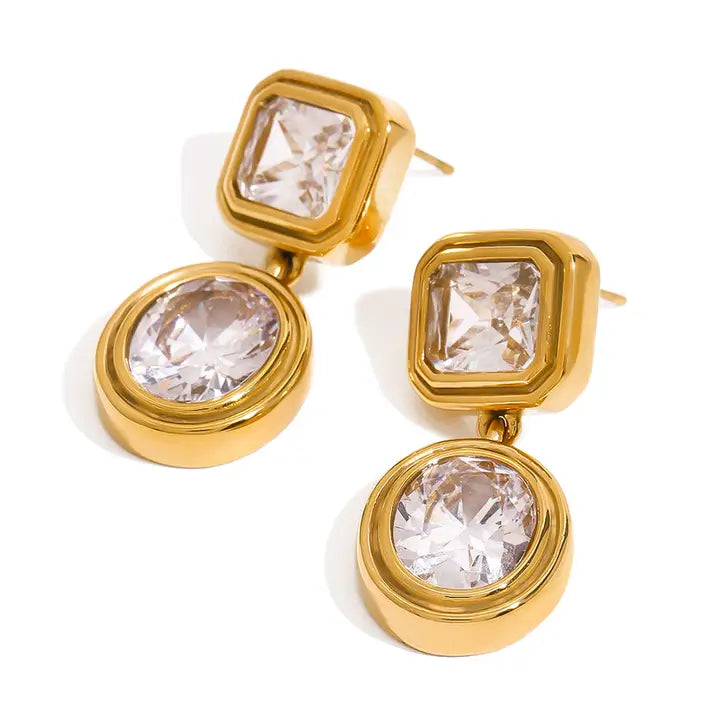 Gold Bezel Earrings