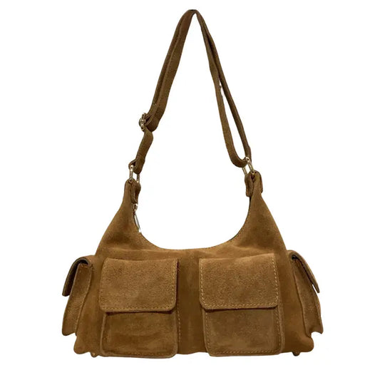 Suede Leather Multi-Pocket Dollar Bag