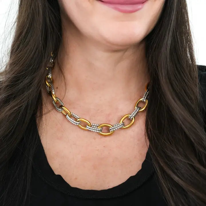 Mixed Metal Link Necklace