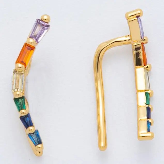 Rainbow Arc Ear Climber Earring