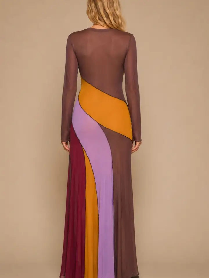 Sunset Mesh Maxi Dress