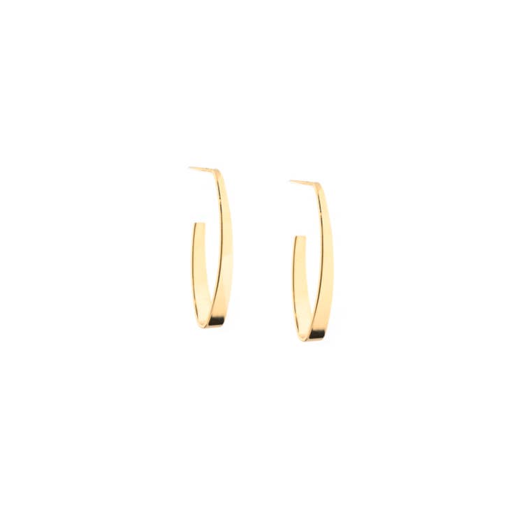 Marlyn Elongated Flat Hoops