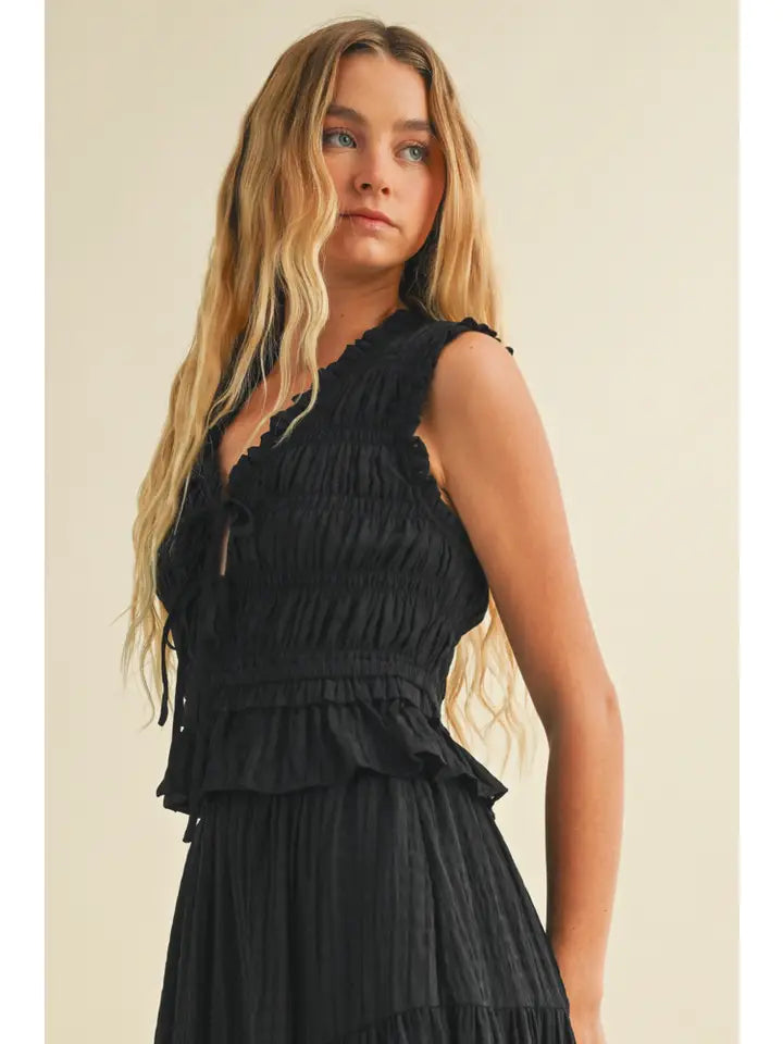 Smock Ruffle Sleeveless Top