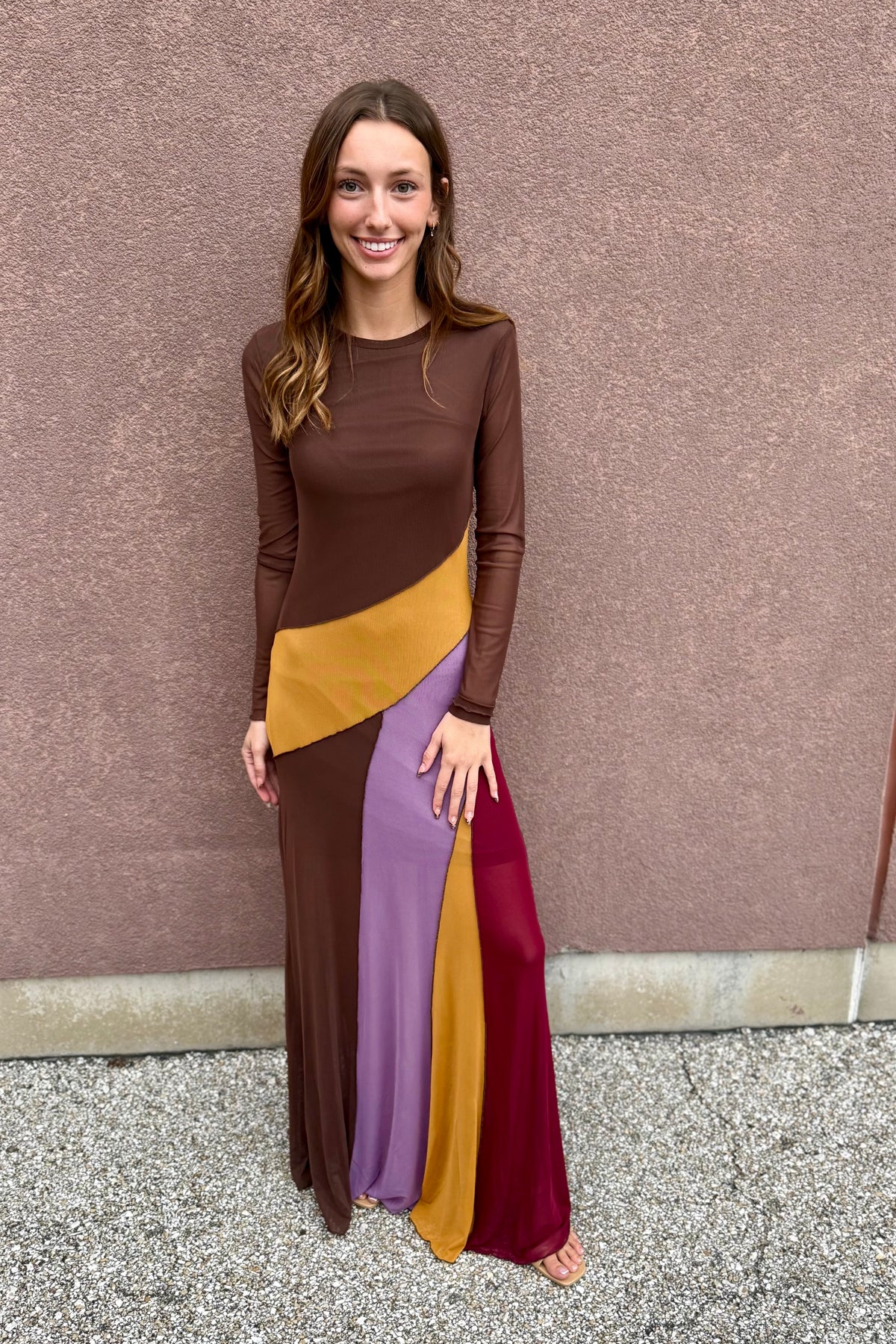 Sunset Mesh Maxi Dress
