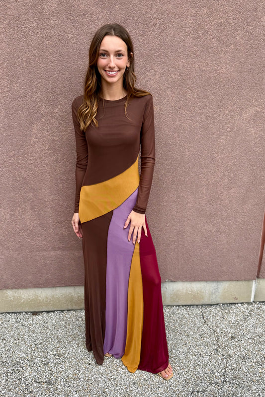Sunset Mesh Maxi Dress