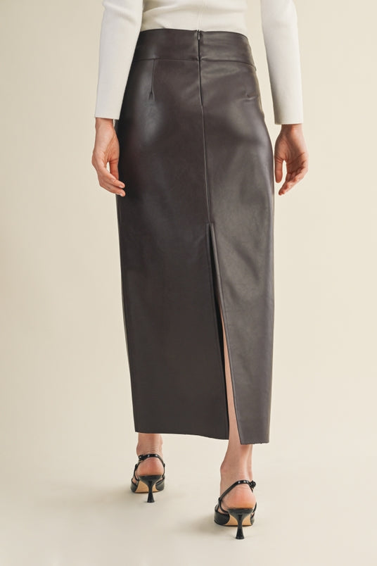Buckle Up Belted Midi Skirt