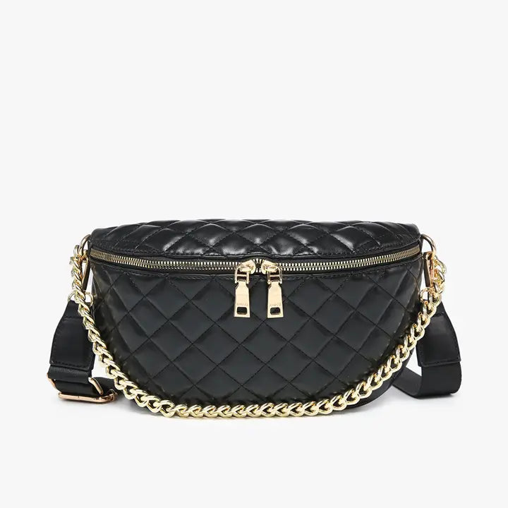 Sylvie Quilted Belt Bag with Chain