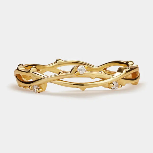 Dainty Olive Vine Leaf Stacking Ring