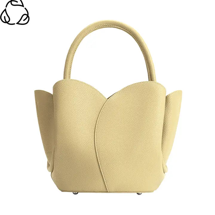 Tulip Yellow Vegan Leather Top Handle Bag