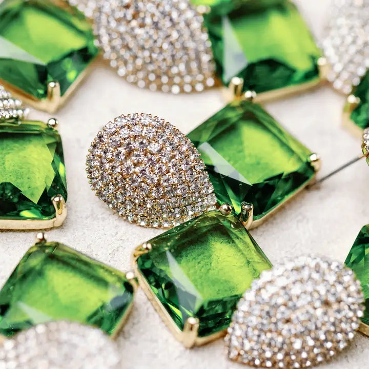 Retro Pave Gum Drop Earrings