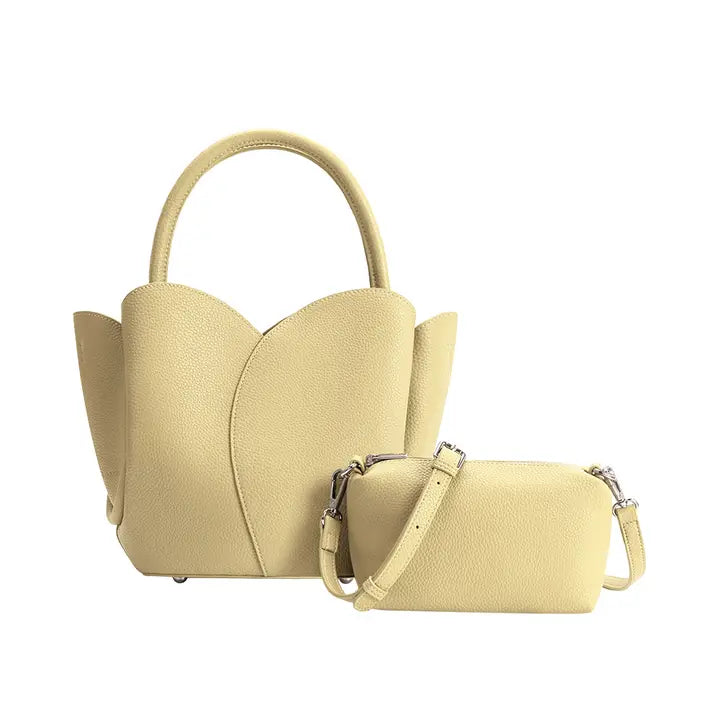 Tulip Yellow Vegan Leather Top Handle Bag