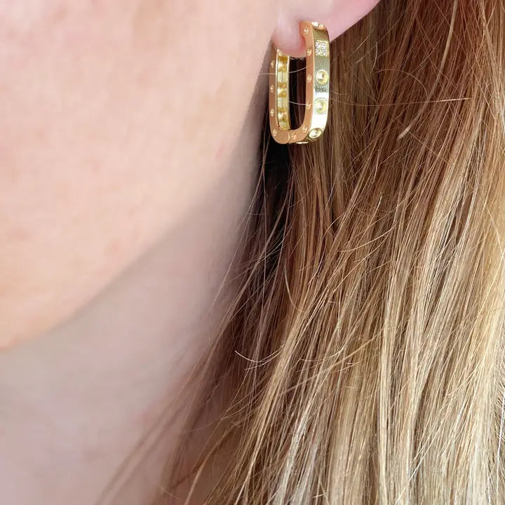 Rectangular Clicker Hoop Earrings