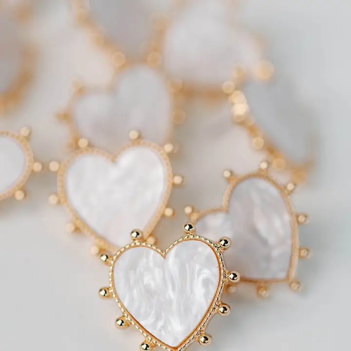Gold Studded Heart Earrings