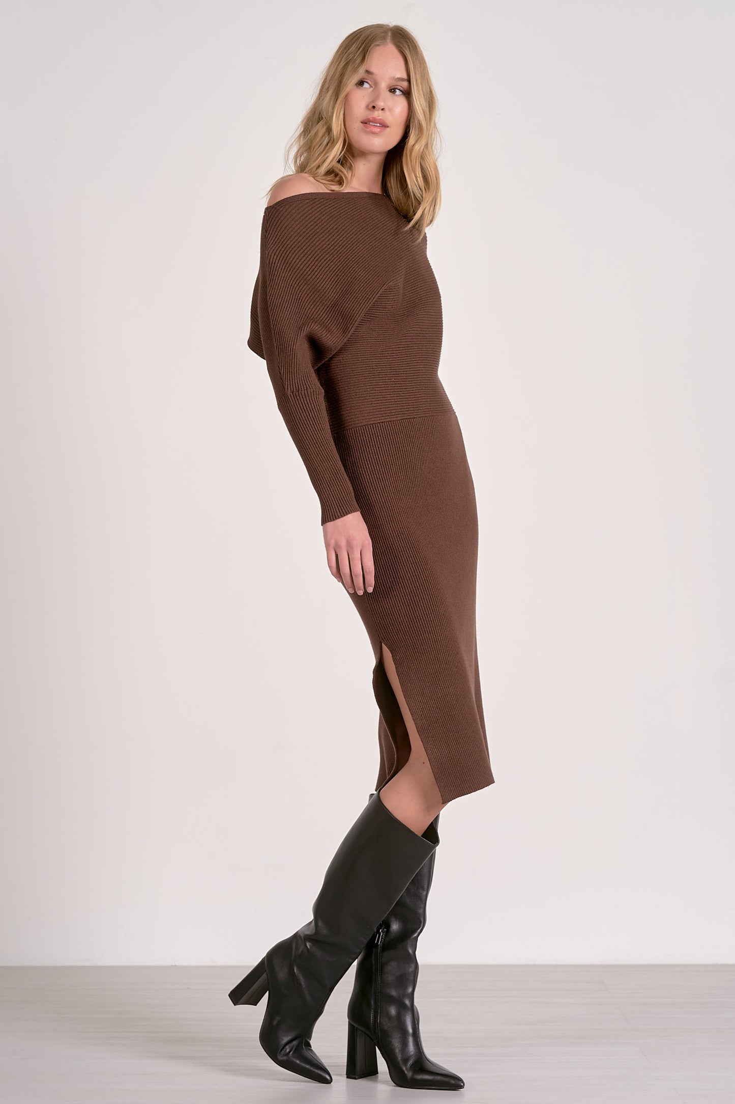 Shoulder Shrug Midi Dress