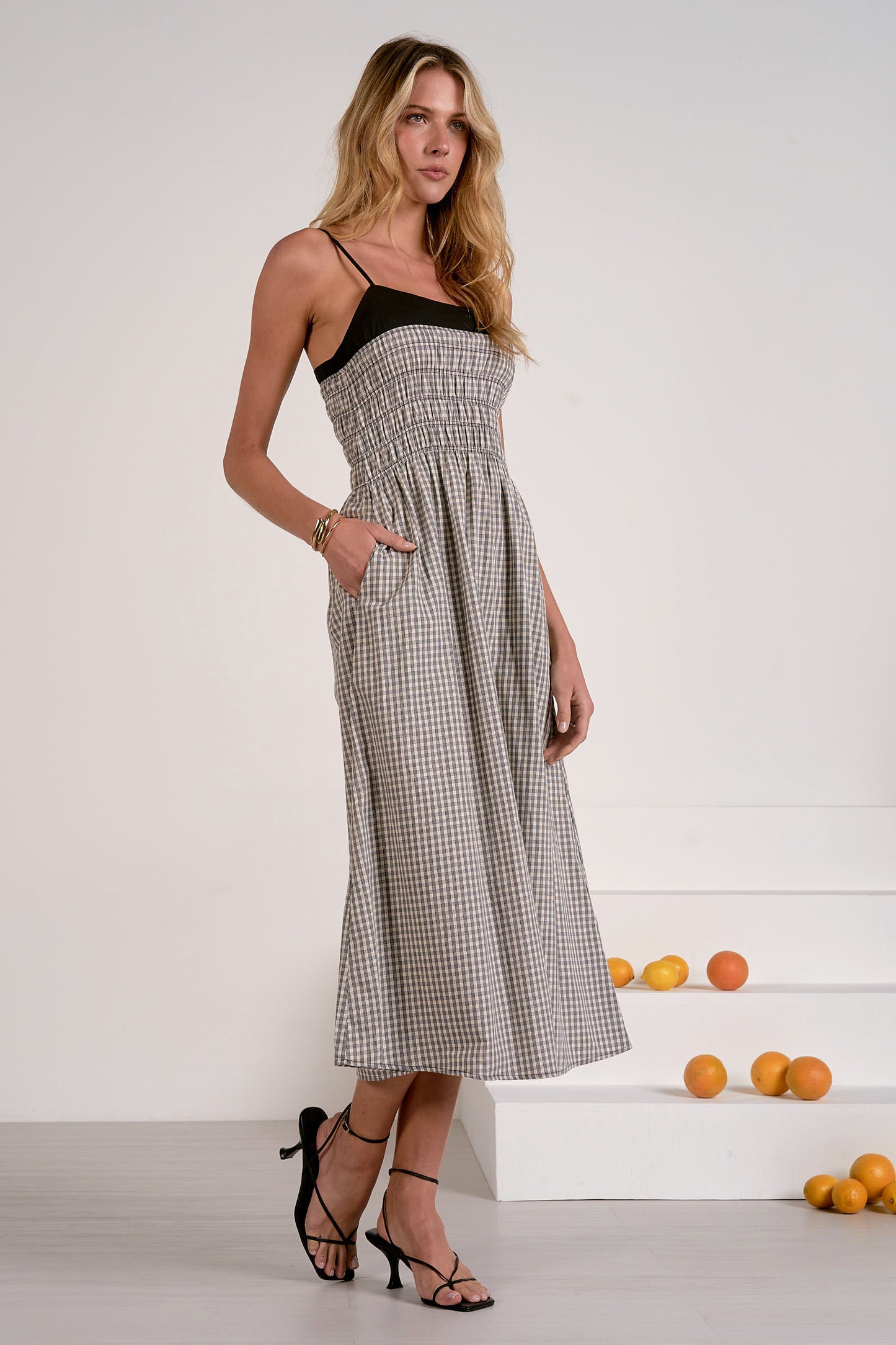 Gingham Midi Dress