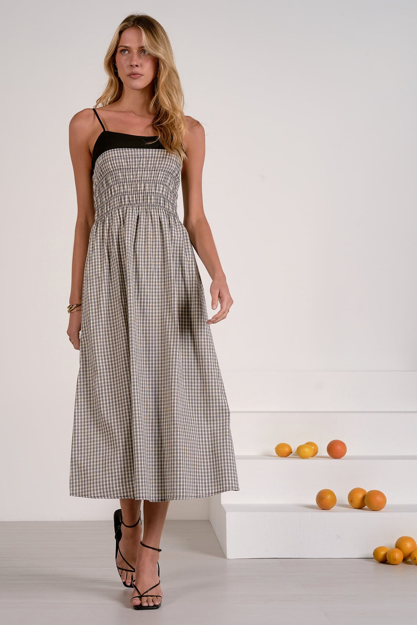 Gingham Midi Dress
