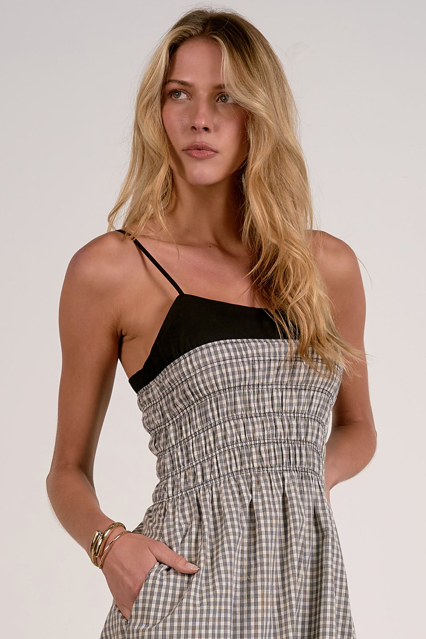 Gingham Midi Dress