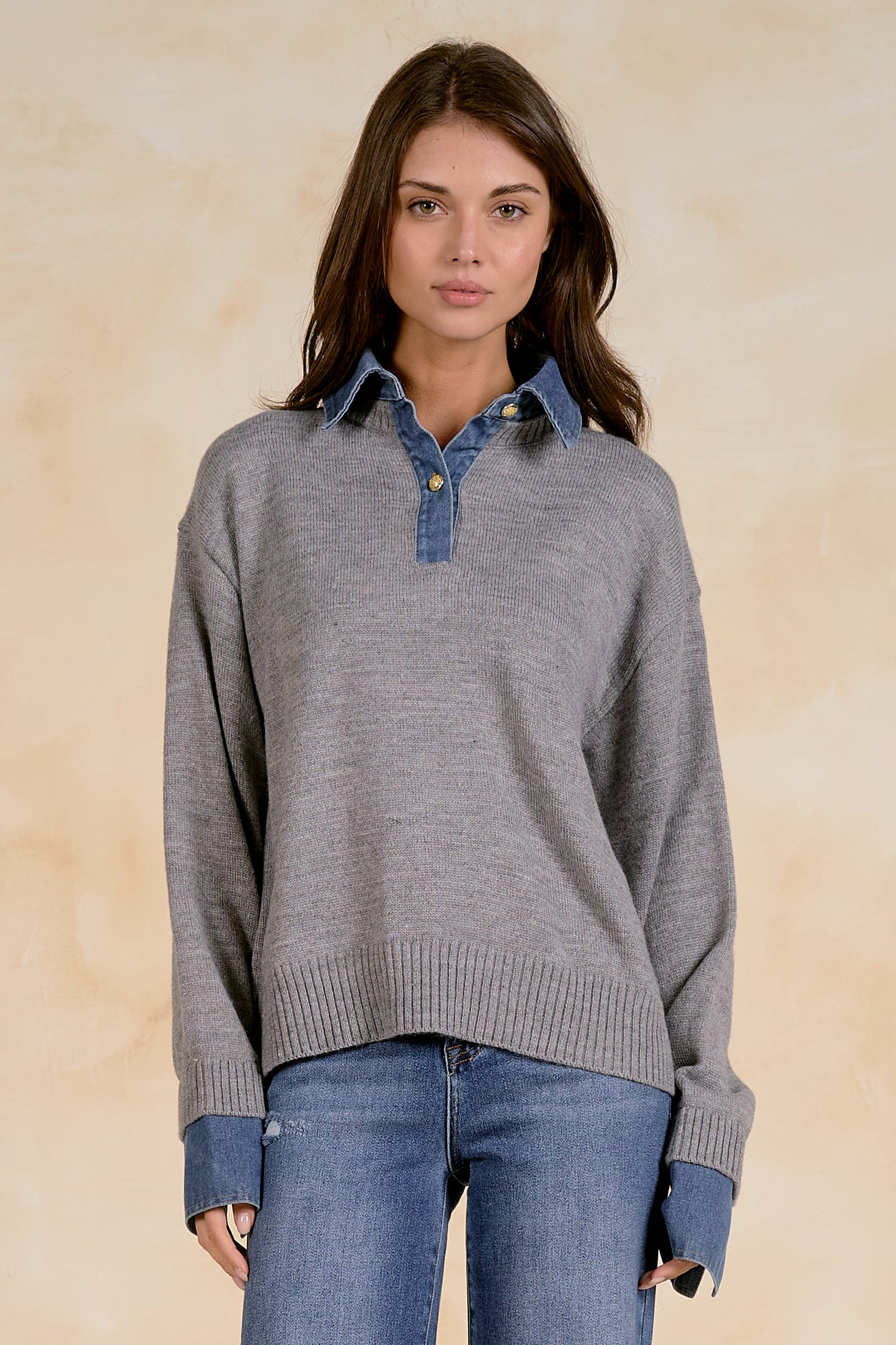 Collared Grey Sweater