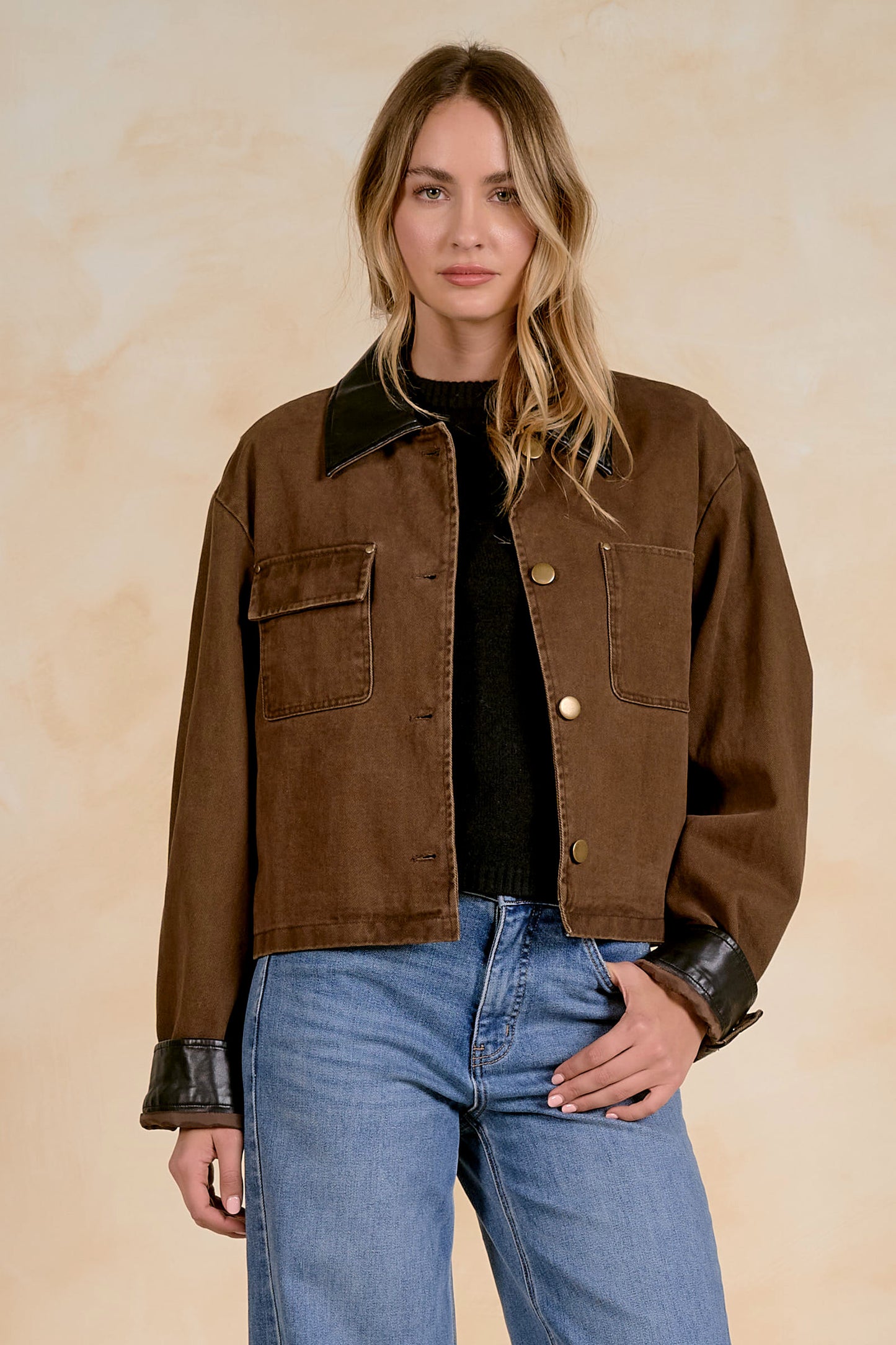 Mercer Leather Collar Jacket